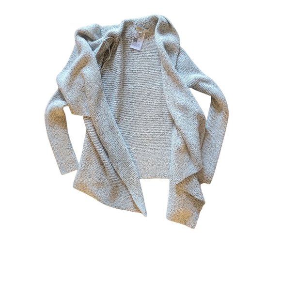 Women's Gray Open Front Cardigan Sweater - Picture 6 of 9